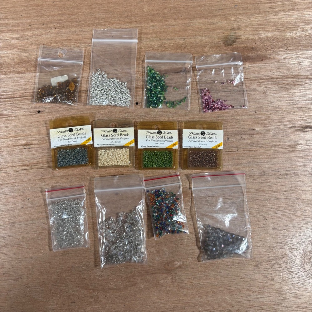 Mill Hill Glass Seed Beads Lot for Needlework and Jewelry Making Assorted Colors